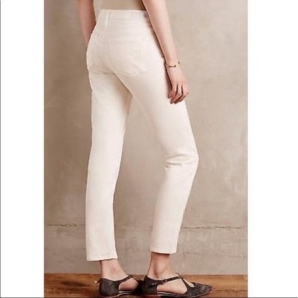 Anthropologie AG Adriano Goldschmied Stevie ankle in white corduroy